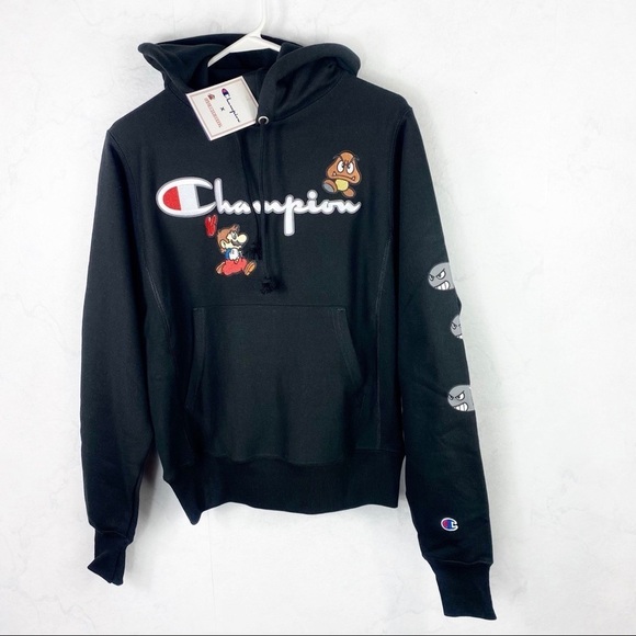 Champion x Super Mario Bros Black Reverse Weave Hoodie - Picture 4 of 10